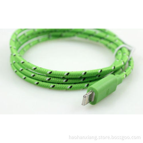 China Manufacturer Round Fabric USB Cable for iPhone 5/5S